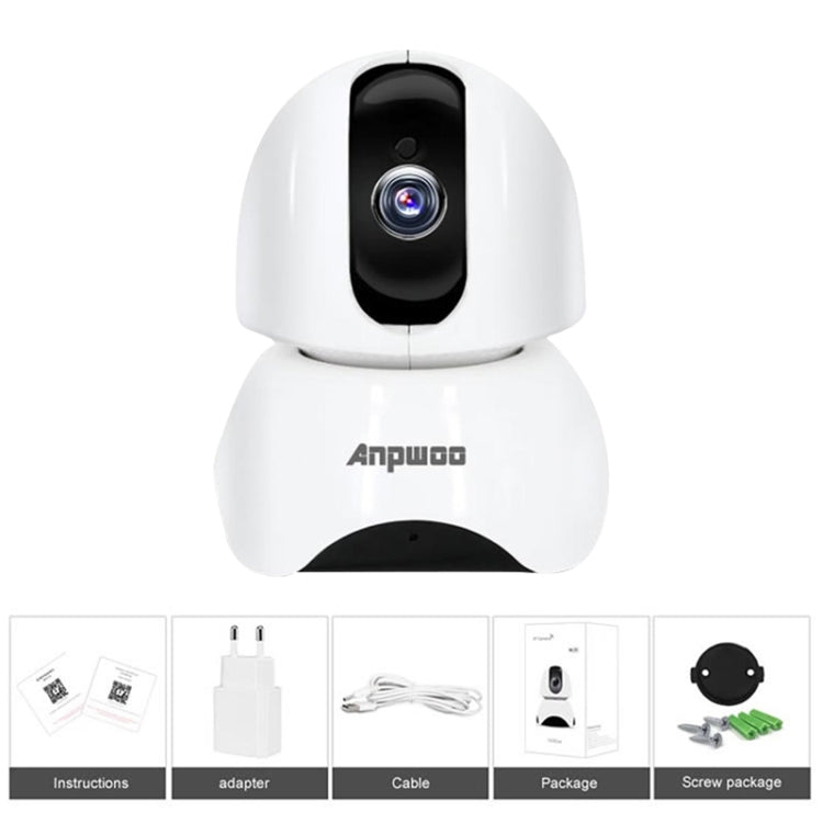 Anpwoo-YT003 2.0 Mega 3.6mm Lens Wide Angle 1080P Smart WIFI Monitor Camera , Support Night Vision & TF Card Expansion Storage, EU Plug, YT003 Anpwoo-YT003 2.0 Mega 3.6mm Lens Wide Angle 1080P Smart WIFI Monitor Camera , Support Night Vision & TF Card Expansion Storage, EU Plug, YT003
